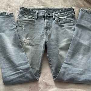 Men’s H&M Skinny Coupe Distressed Denim Jeans Gray